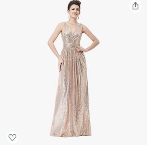 Kate Kasin rose gold sequin evening dress